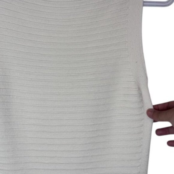 Theory cream sleeveless ribbed knit mini shift dress size S - Picture 2 of 4